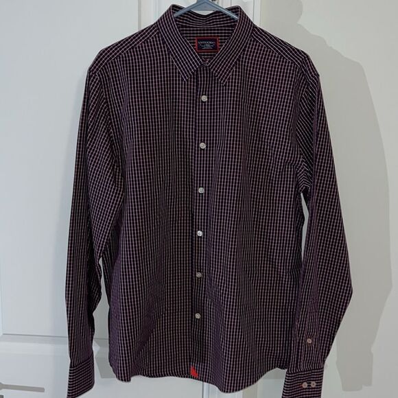 UNTUCKit LS Check Plaid Wrinkle Free Slim Fit Dress Shirt 100% Cotton Graach - Picture 1 of 7